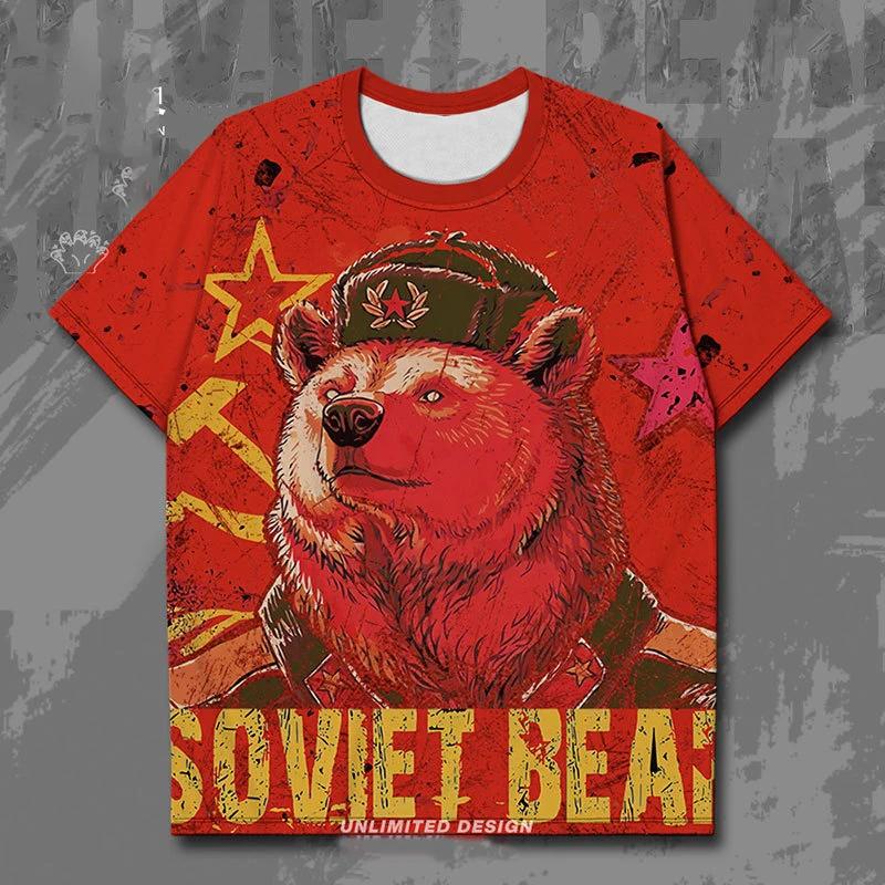 Tshirts 3D Print Soviet Bear T  м Ű ĳ־ ҳ ҳ Kawaii Ussr   þ CCCP Tshirt ž Ƿ